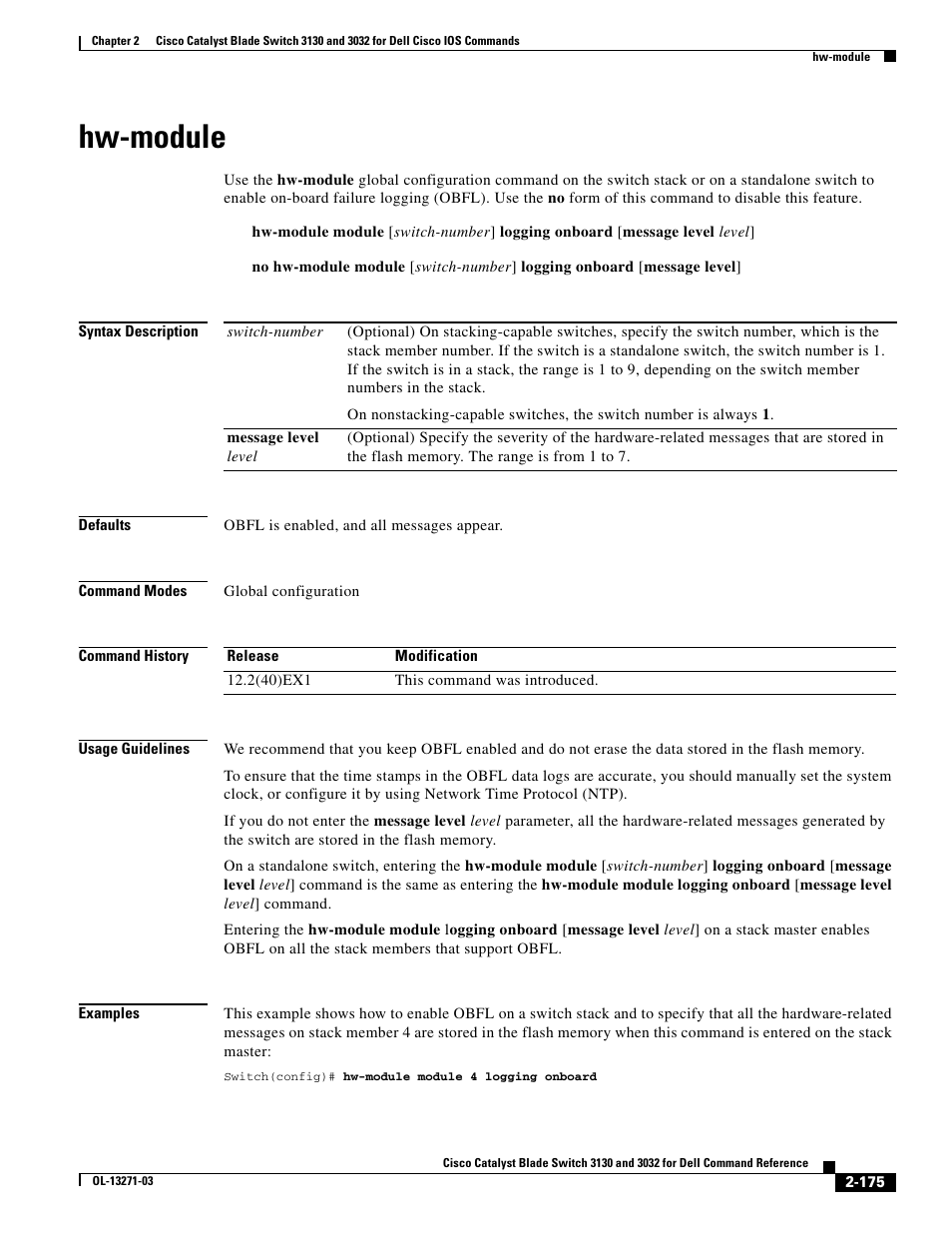 Hw-module, Command | Dell POWEREDGE M1000E User Manual | Page 205 / 1082