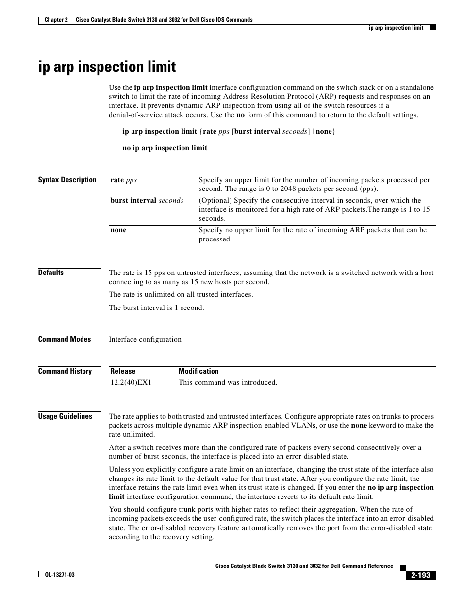 Ip arp inspection limit | Dell POWEREDGE M1000E User Manual | Page 223 / 1082