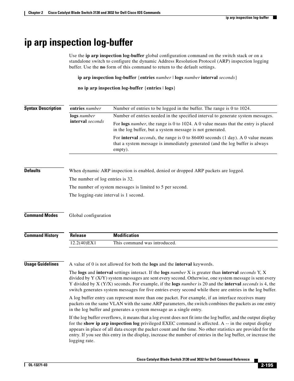 Ip arp inspection log-buffer | Dell POWEREDGE M1000E User Manual | Page 225 / 1082