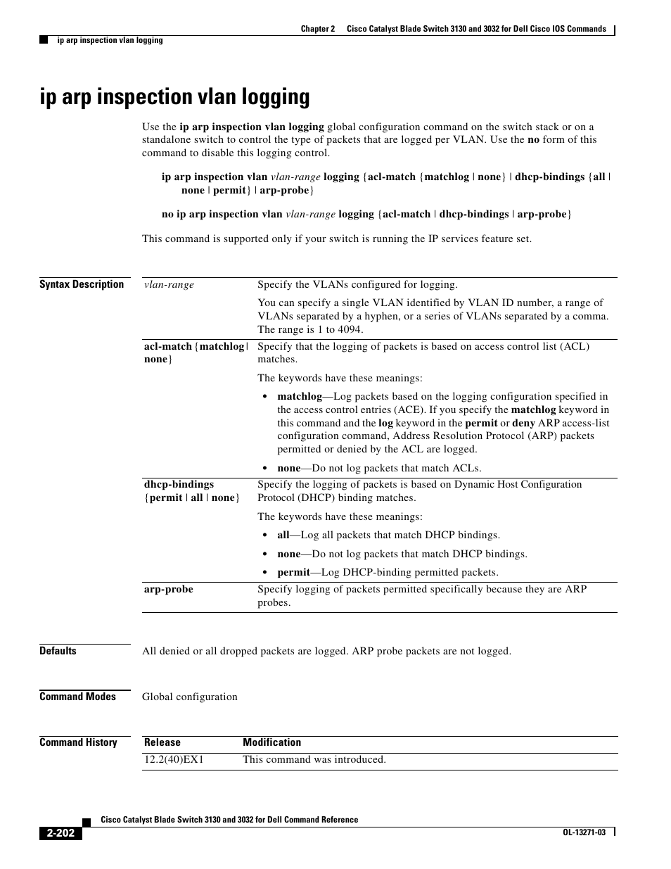 Ip arp inspection vlan logging | Dell POWEREDGE M1000E User Manual | Page 232 / 1082