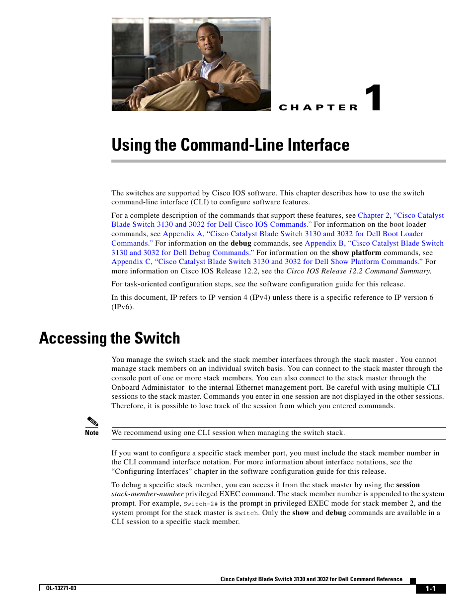 Using the command-line interface, Accessing the switch | Dell POWEREDGE M1000E User Manual | Page 25 / 1082