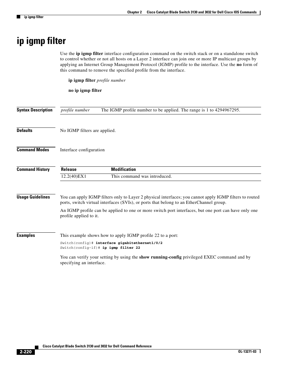 Ip igmp filter | Dell POWEREDGE M1000E User Manual | Page 250 / 1082