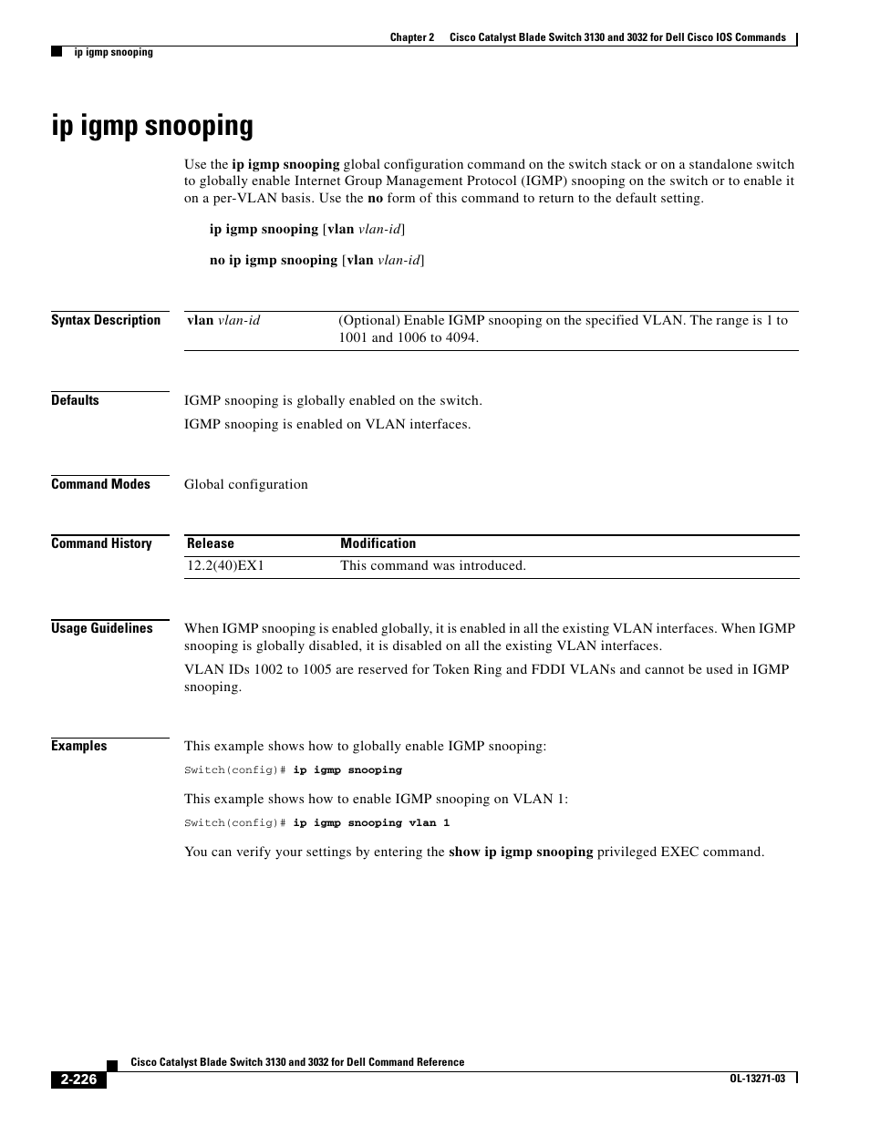 Ip igmp snooping | Dell POWEREDGE M1000E User Manual | Page 256 / 1082