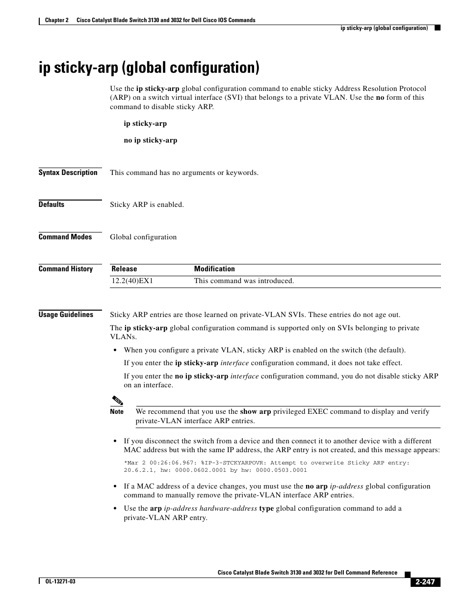 Ip sticky-arp (global configuration) | Dell POWEREDGE M1000E User Manual | Page 277 / 1082