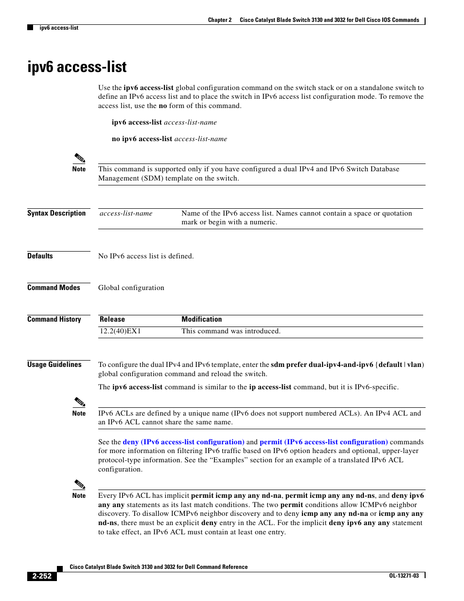 Ipv6 access-list | Dell POWEREDGE M1000E User Manual | Page 282 / 1082