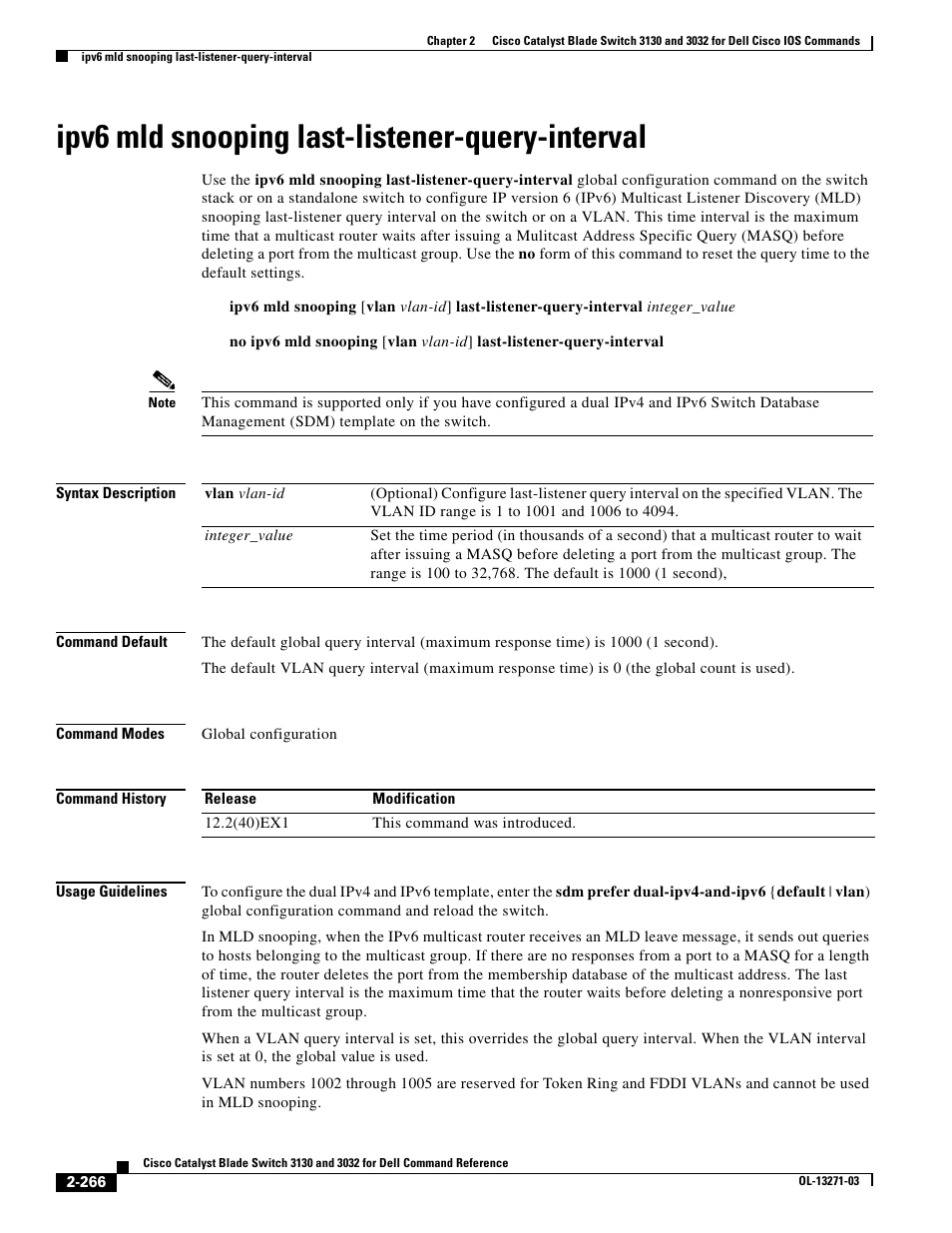 Ipv6 mld snooping last-listener-query-interval | Dell POWEREDGE M1000E User Manual | Page 296 / 1082