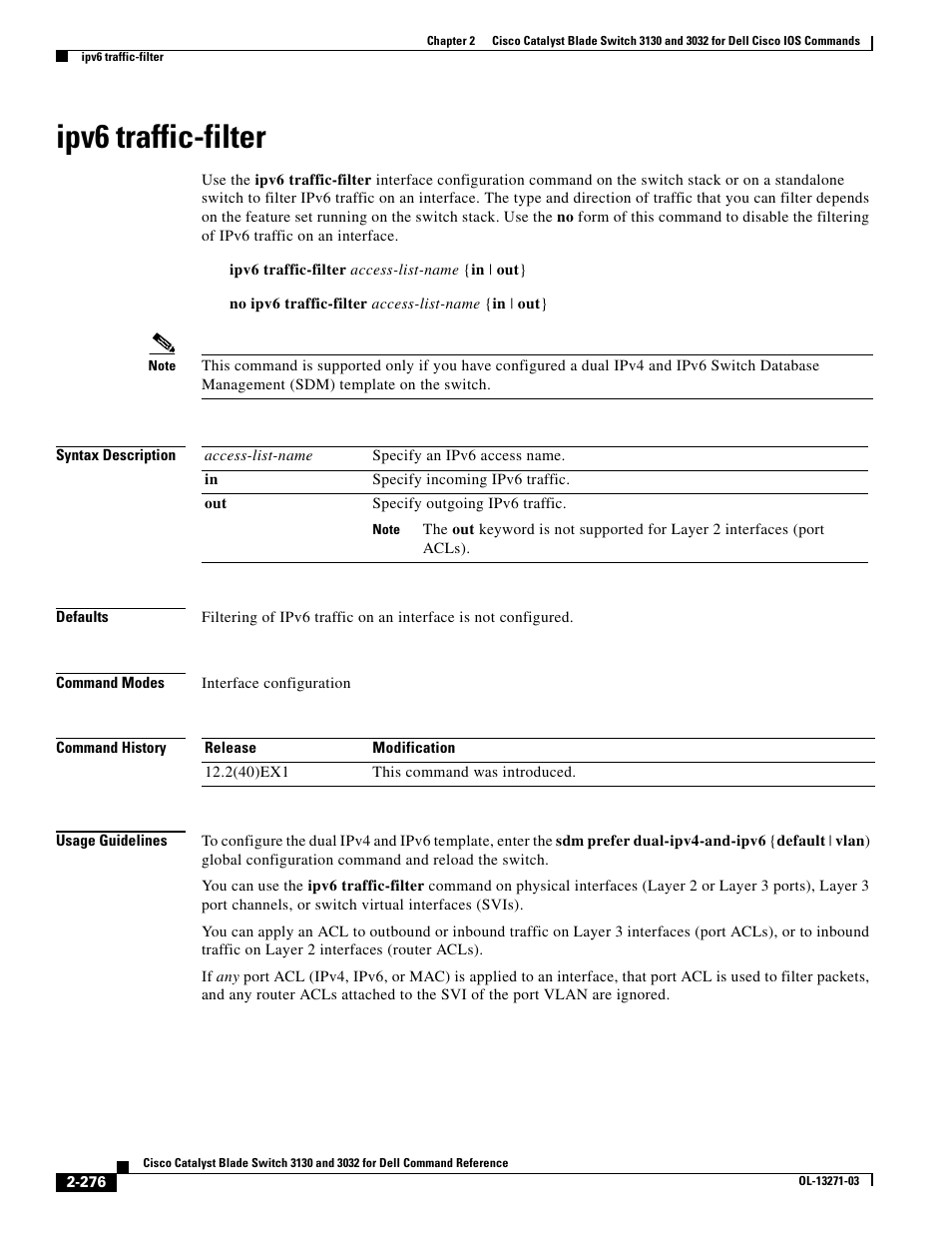 Ipv6 traffic-filter | Dell POWEREDGE M1000E User Manual | Page 306 / 1082