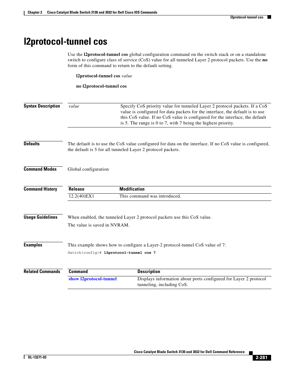 L2protocol-tunnel cos | Dell POWEREDGE M1000E User Manual | Page 311 / 1082