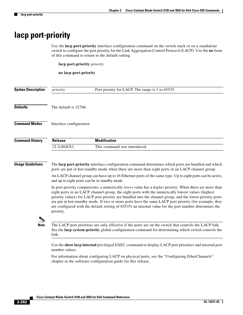 Lacp port-priority | Dell POWEREDGE M1000E User Manual | Page 312 / 1082