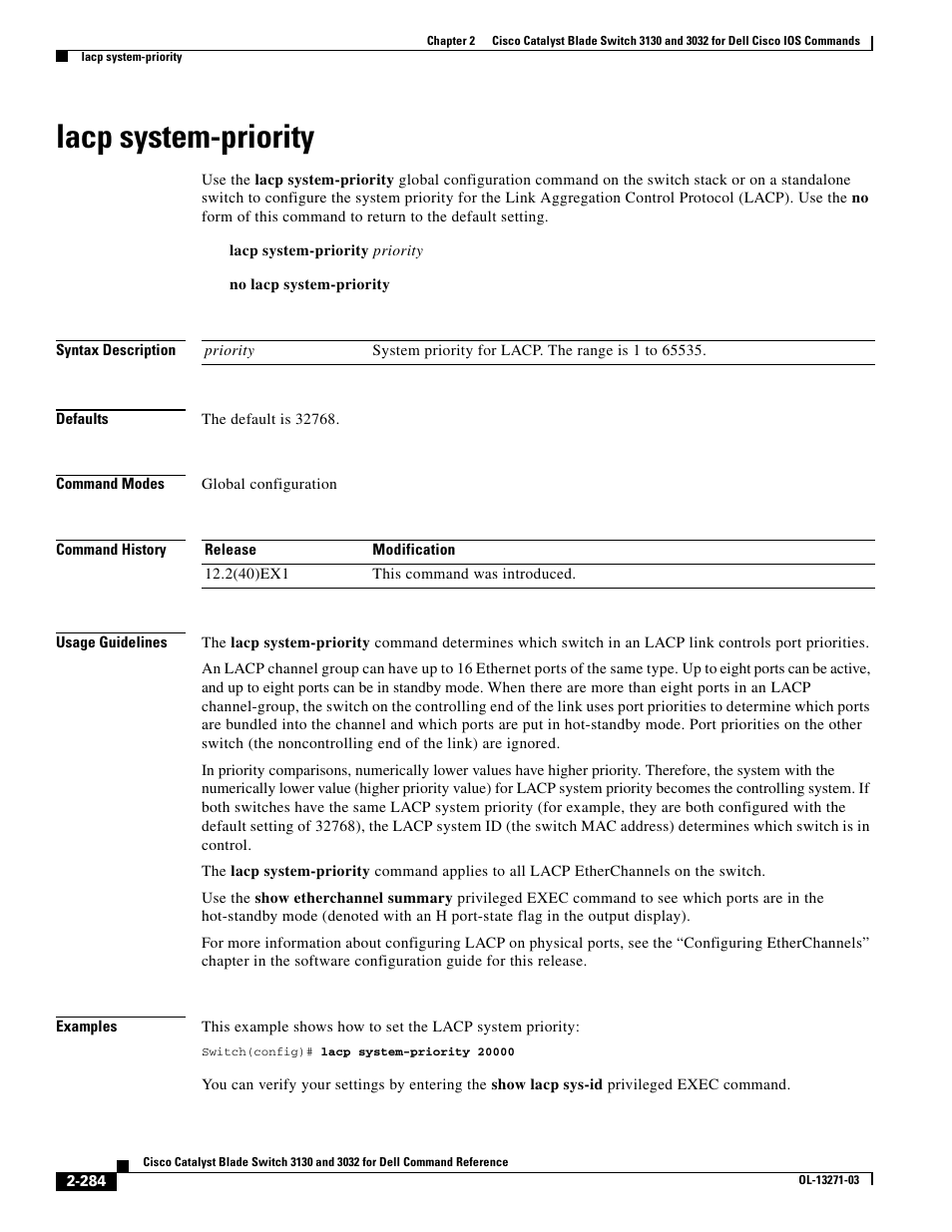 Lacp system-priority | Dell POWEREDGE M1000E User Manual | Page 314 / 1082