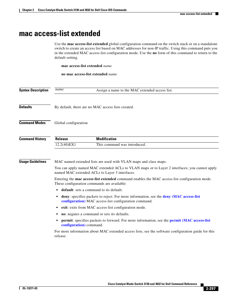 Mac access-list extended | Dell POWEREDGE M1000E User Manual | Page 327 / 1082