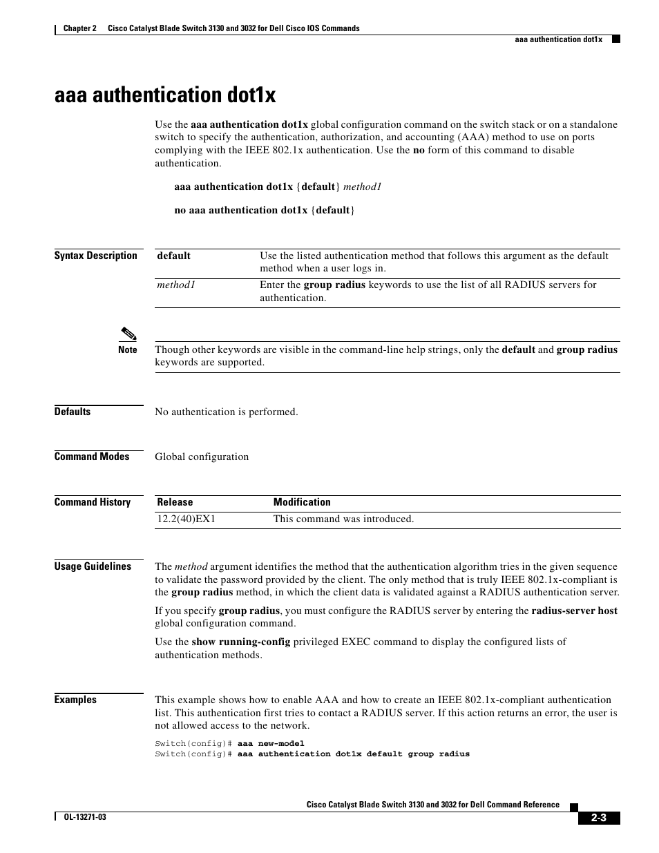 Aaa authentication dot1x | Dell POWEREDGE M1000E User Manual | Page 33 / 1082