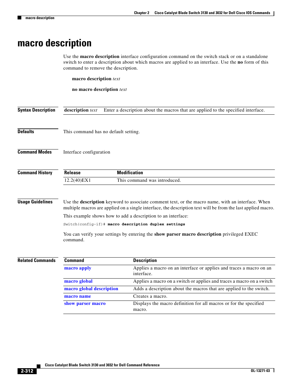 Macro description | Dell POWEREDGE M1000E User Manual | Page 342 / 1082