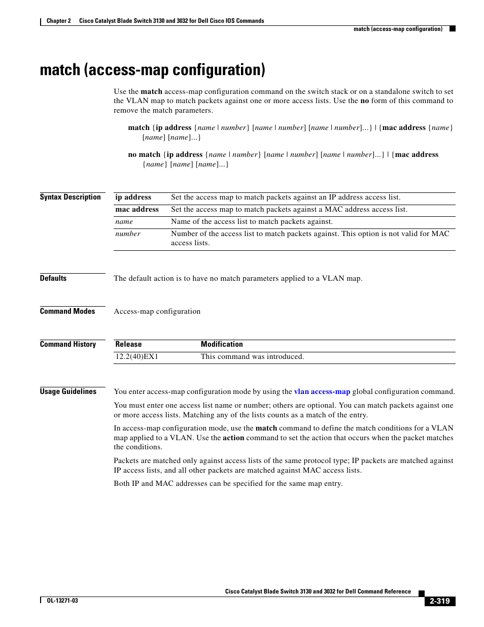 Match (access-map configuration) | Dell POWEREDGE M1000E User Manual | Page 349 / 1082