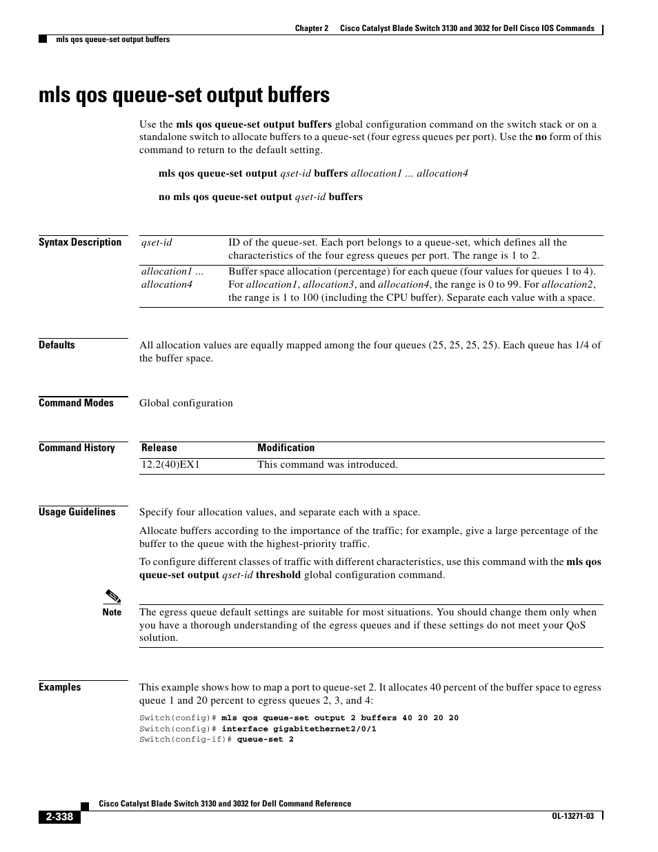 Mls qos queue-set output buffers | Dell POWEREDGE M1000E User Manual | Page 368 / 1082