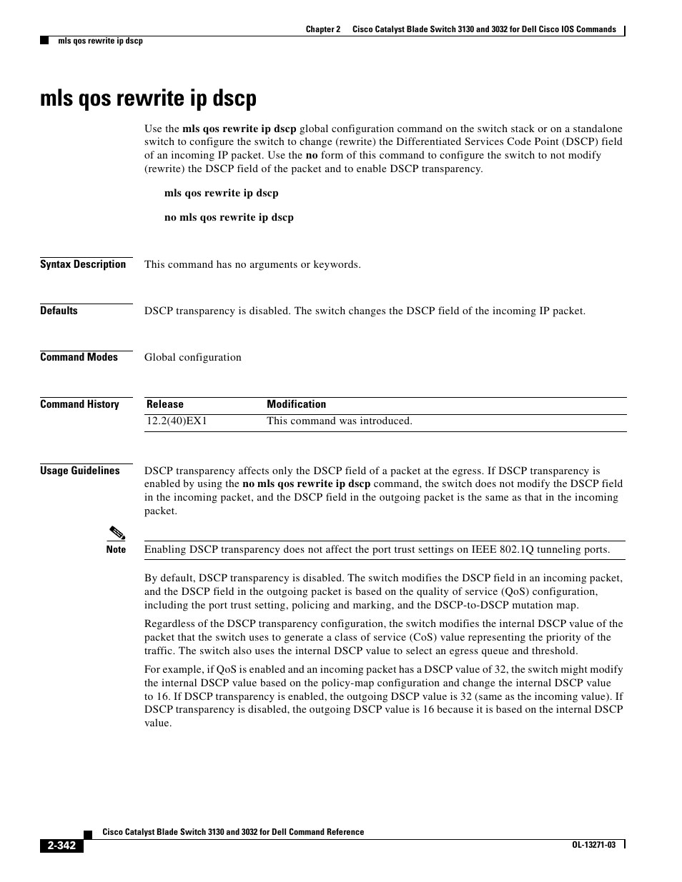 Mls qos rewrite ip dscp | Dell POWEREDGE M1000E User Manual | Page 372 / 1082