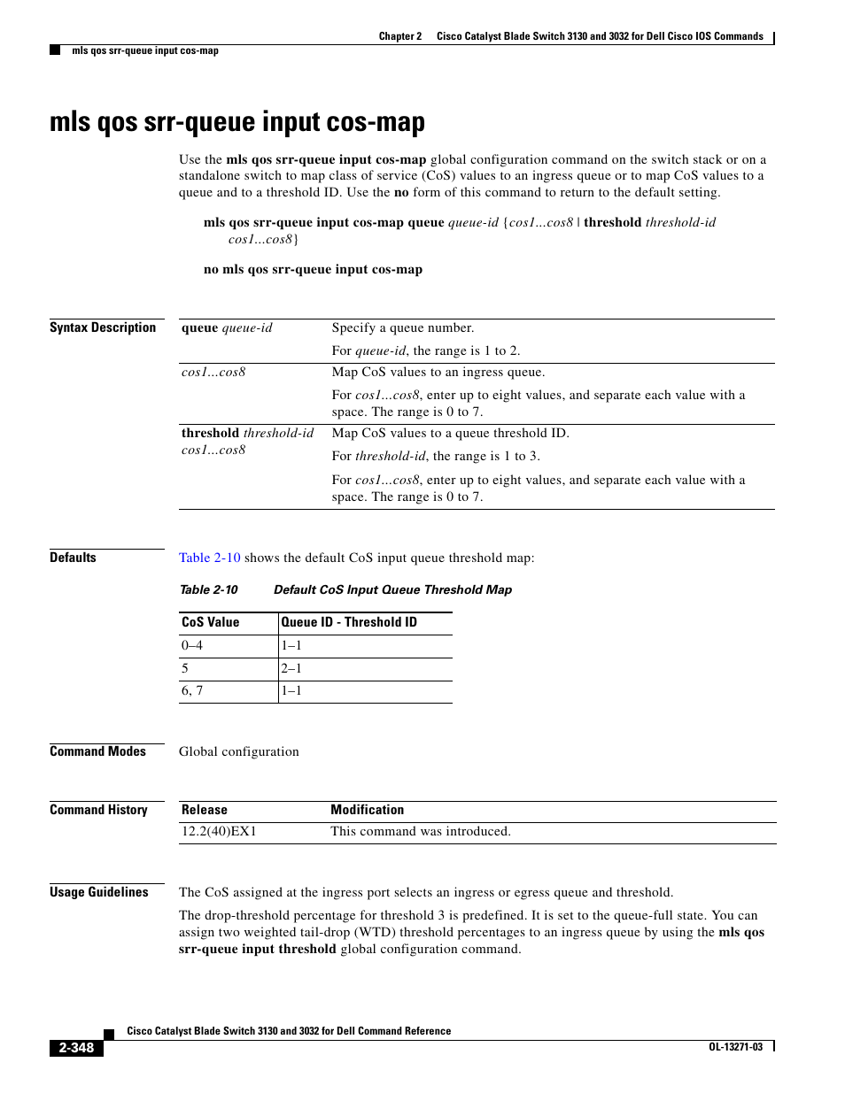 Mls qos srr-queue input cos-map | Dell POWEREDGE M1000E User Manual | Page 378 / 1082