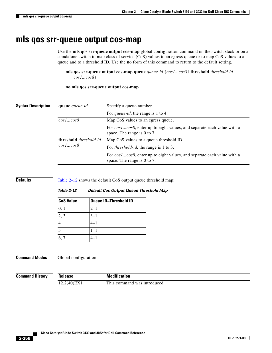 Mls qos srr-queue output cos-map | Dell POWEREDGE M1000E User Manual | Page 386 / 1082