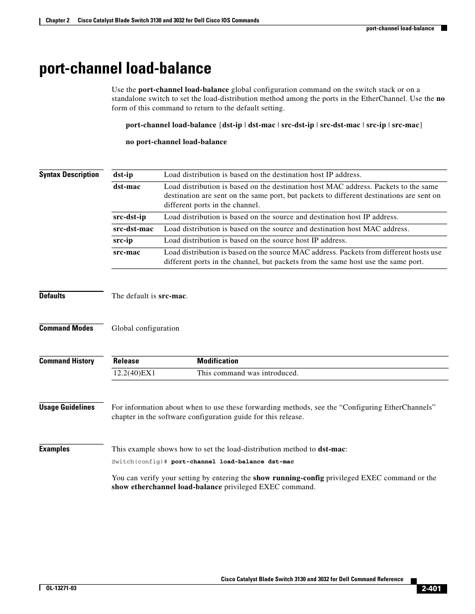 Port-channel load-balance | Dell POWEREDGE M1000E User Manual | Page 431 / 1082