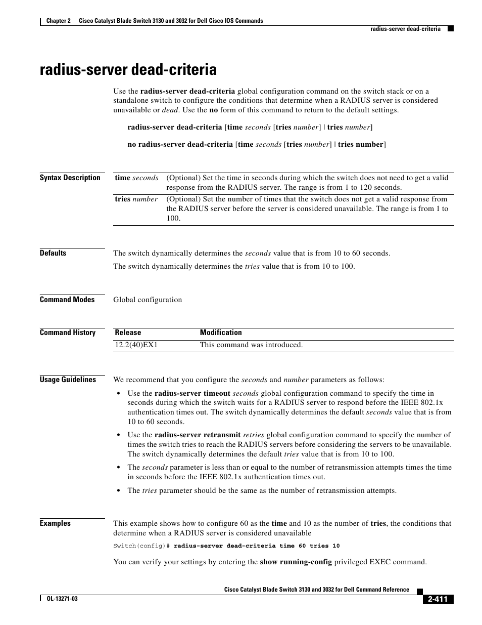 Radius-server dead-criteria | Dell POWEREDGE M1000E User Manual | Page 441 / 1082