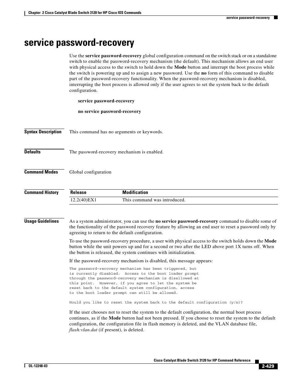 Service password-recovery | Dell POWEREDGE M1000E User Manual | Page 459 / 1082