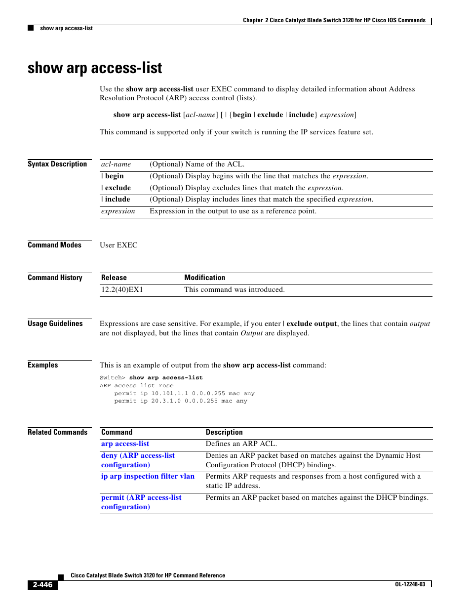 Show arp access-list | Dell POWEREDGE M1000E User Manual | Page 476 / 1082