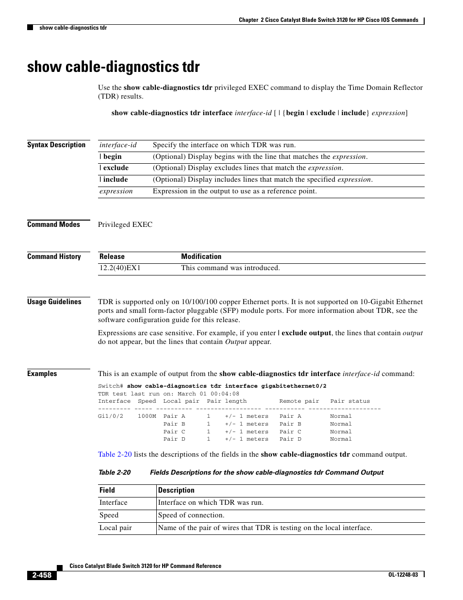 Show cable-diagnostics tdr | Dell POWEREDGE M1000E User Manual | Page 488 / 1082