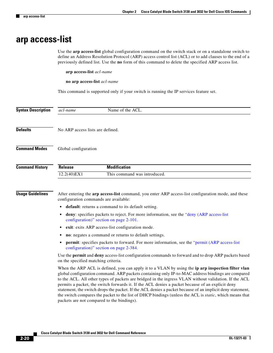 Arp access-list | Dell POWEREDGE M1000E User Manual | Page 50 / 1082