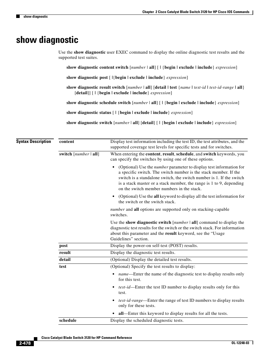 Show diagnostic, Content | Dell POWEREDGE M1000E User Manual | Page 508 / 1082