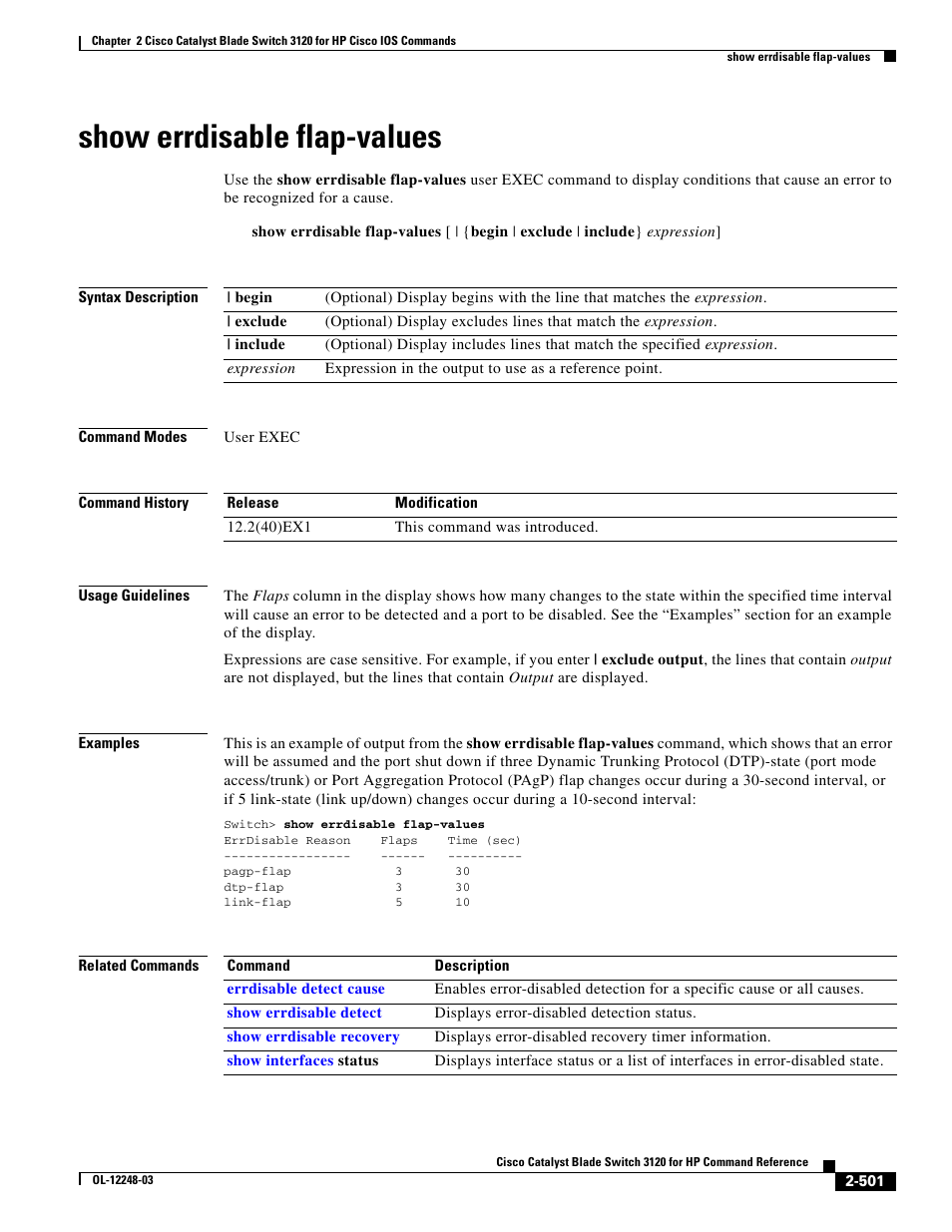 Show errdisable flap-values | Dell POWEREDGE M1000E User Manual | Page 531 / 1082