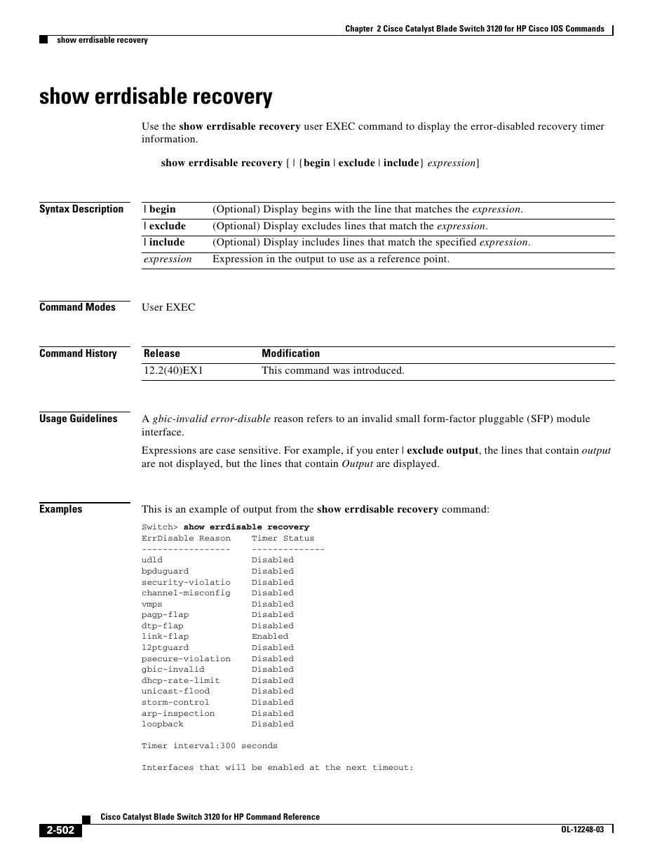 Show errdisable recovery | Dell POWEREDGE M1000E User Manual | Page 532 / 1082