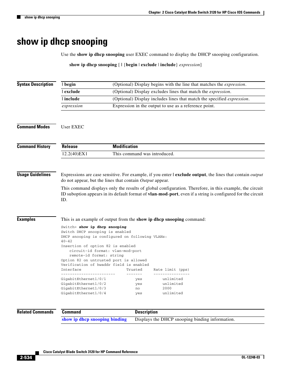 Show ip dhcp snooping | Dell POWEREDGE M1000E User Manual | Page 564 / 1082