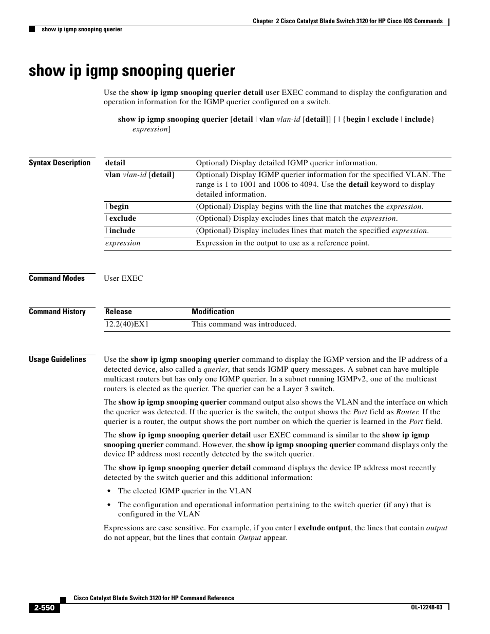 Show ip igmp snooping querier | Dell POWEREDGE M1000E User Manual | Page 580 / 1082