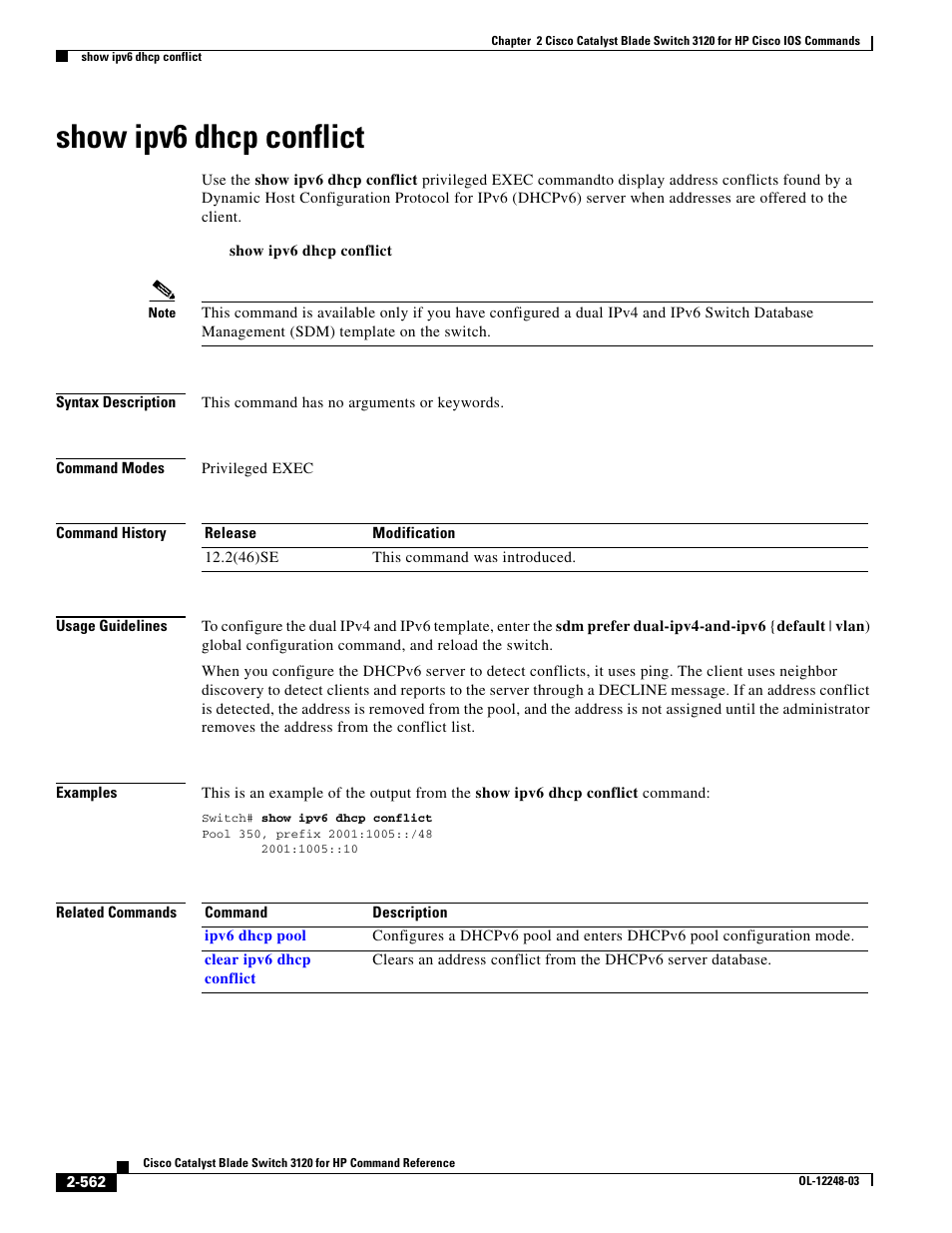 Show ipv6 dhcp conflict | Dell POWEREDGE M1000E User Manual | Page 592 / 1082