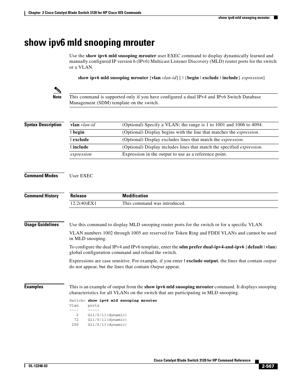 Show ipv6 mld snooping mrouter | Dell POWEREDGE M1000E User Manual | Page 597 / 1082