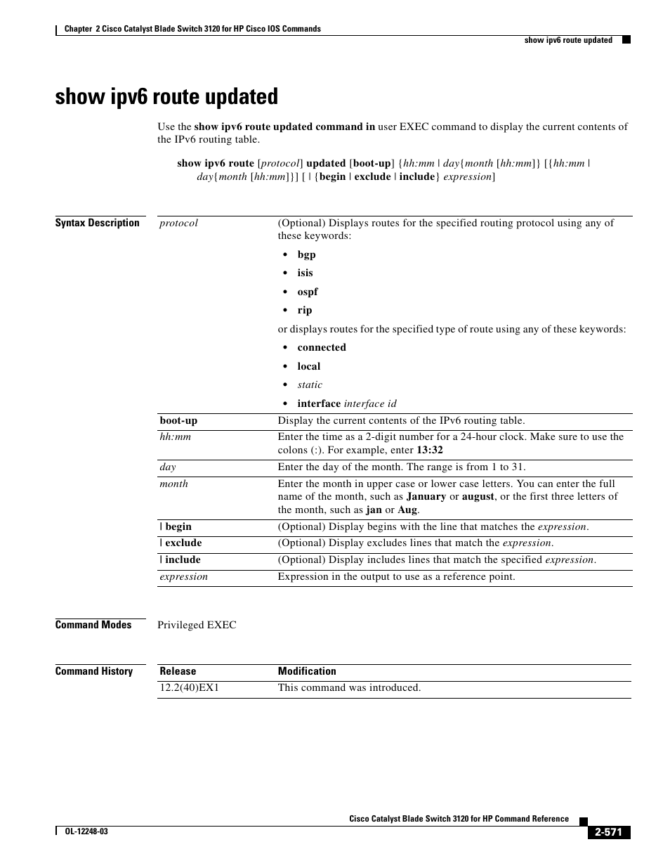 Show ipv6 route updated | Dell POWEREDGE M1000E User Manual | Page 601 / 1082