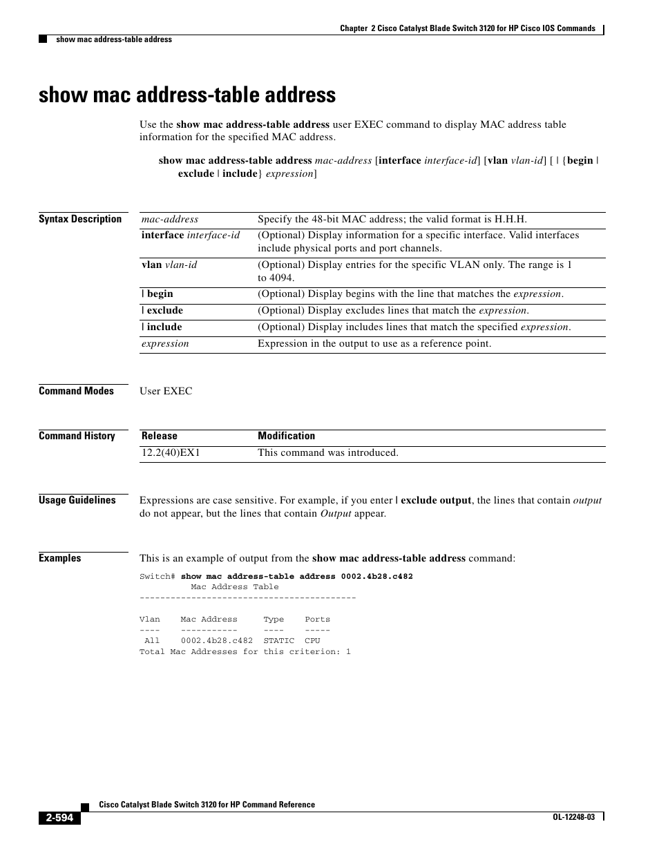 Show mac address-table address | Dell POWEREDGE M1000E User Manual | Page 624 / 1082
