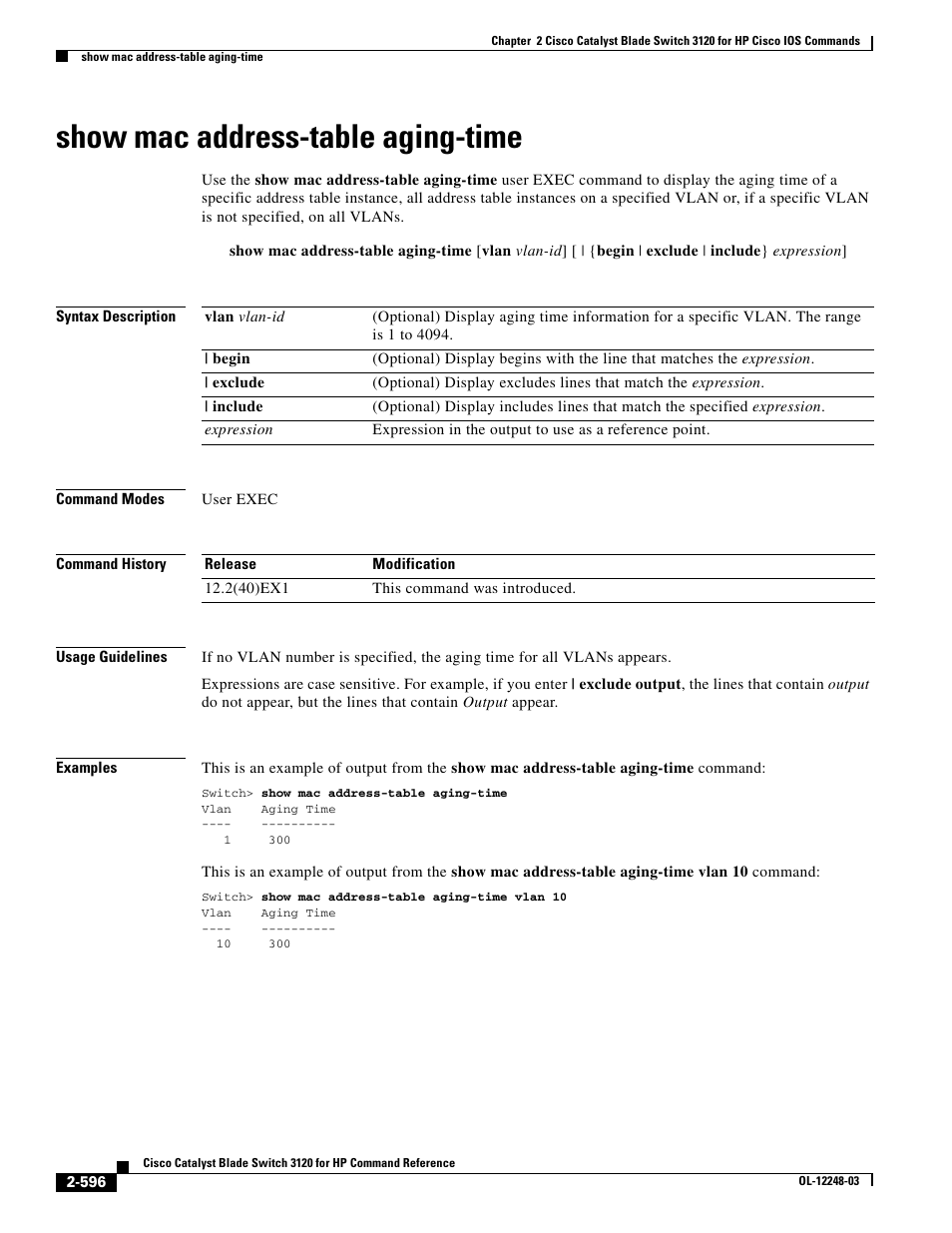 Show mac address-table aging-time | Dell POWEREDGE M1000E User Manual | Page 626 / 1082