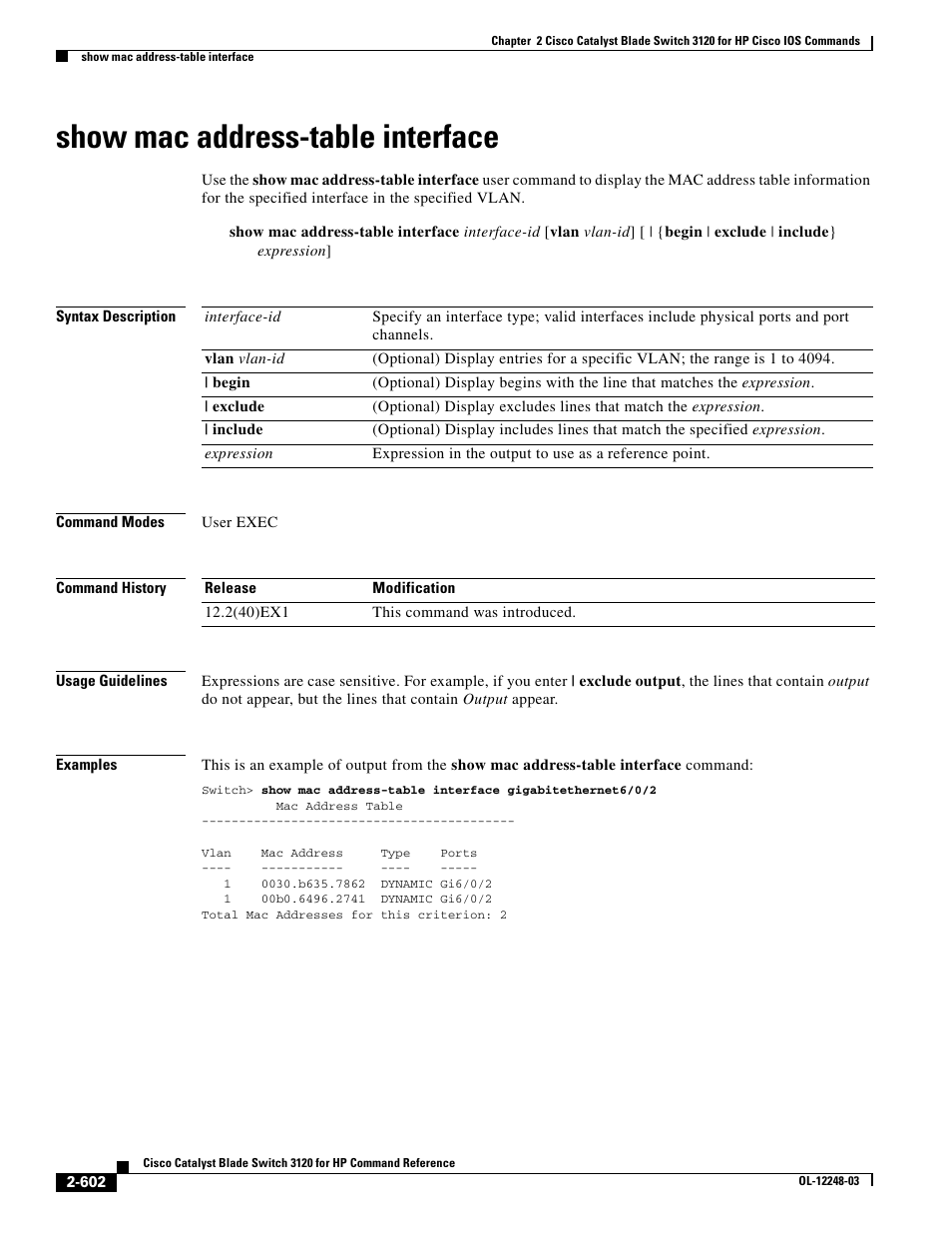 Show mac address-table interface | Dell POWEREDGE M1000E User Manual | Page 632 / 1082