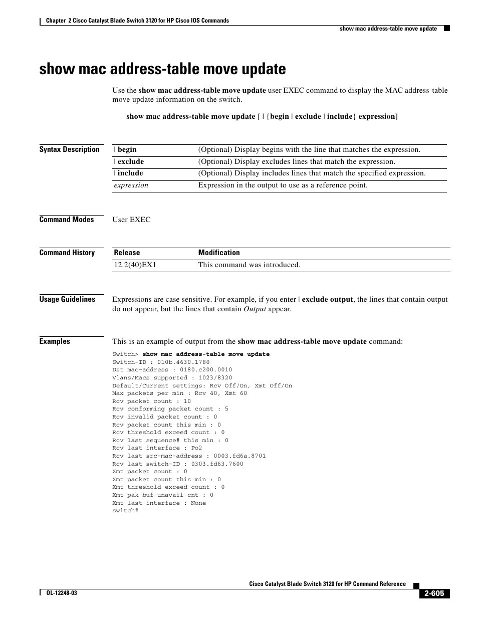 Show mac address-table move update | Dell POWEREDGE M1000E User Manual | Page 635 / 1082