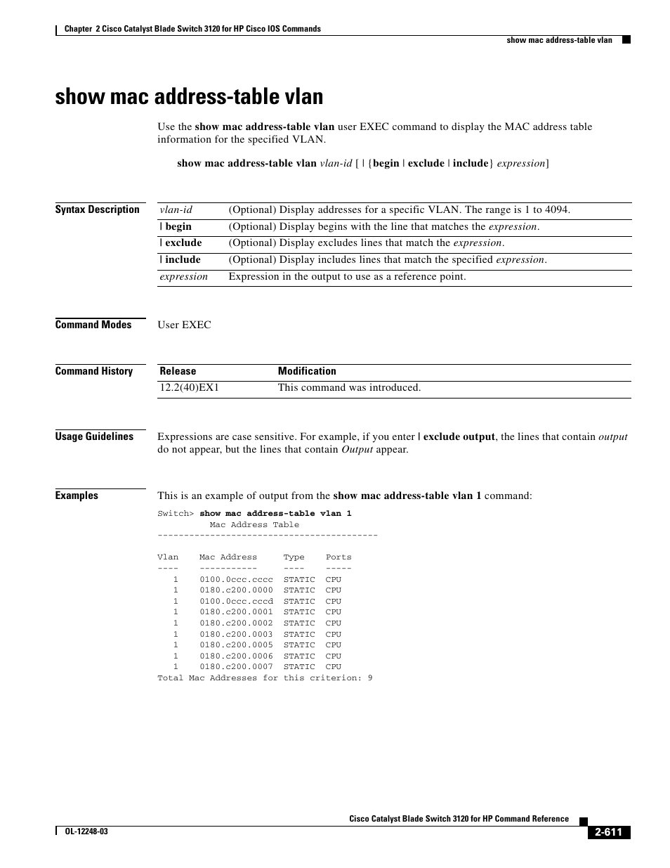 Show mac address-table vlan | Dell POWEREDGE M1000E User Manual | Page 641 / 1082