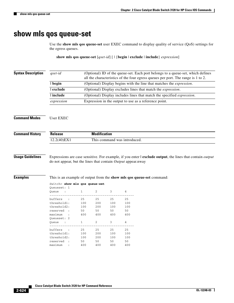 Show mls qos queue-set | Dell POWEREDGE M1000E User Manual | Page 654 / 1082