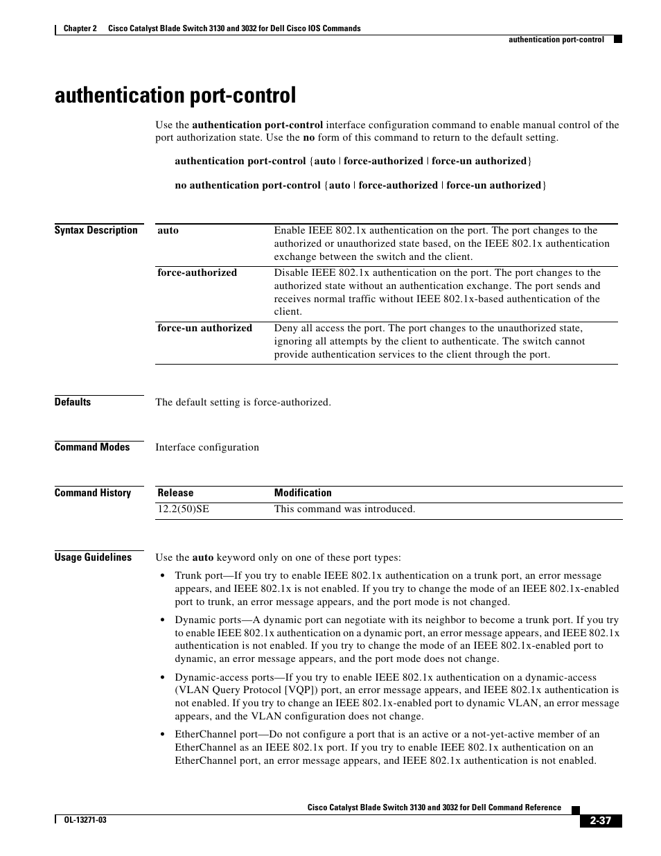 Authentication port-control | Dell POWEREDGE M1000E User Manual | Page 67 / 1082