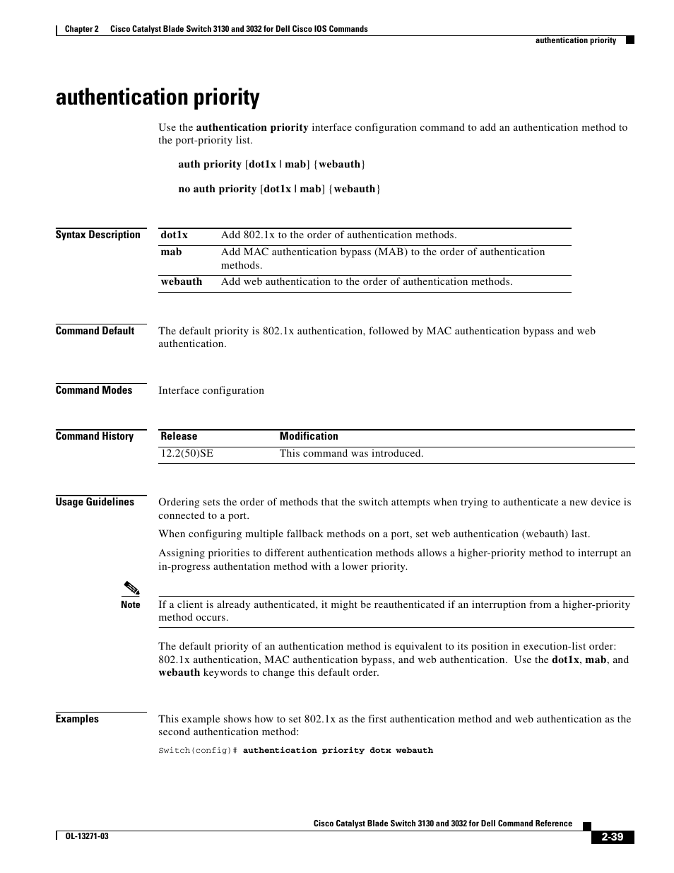 Authentication priority | Dell POWEREDGE M1000E User Manual | Page 69 / 1082