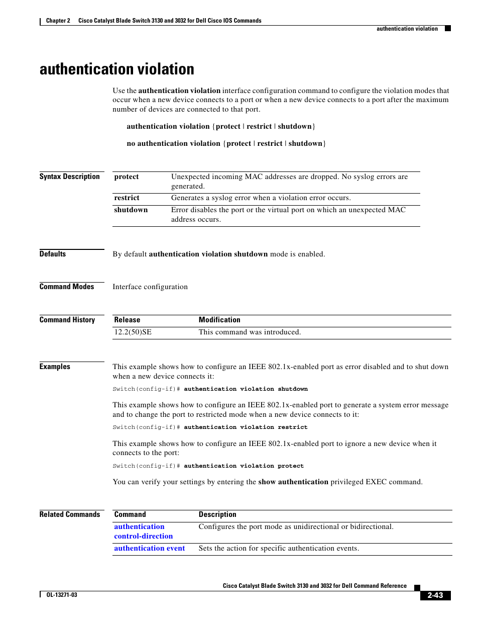 Authentication violation | Dell POWEREDGE M1000E User Manual | Page 73 / 1082