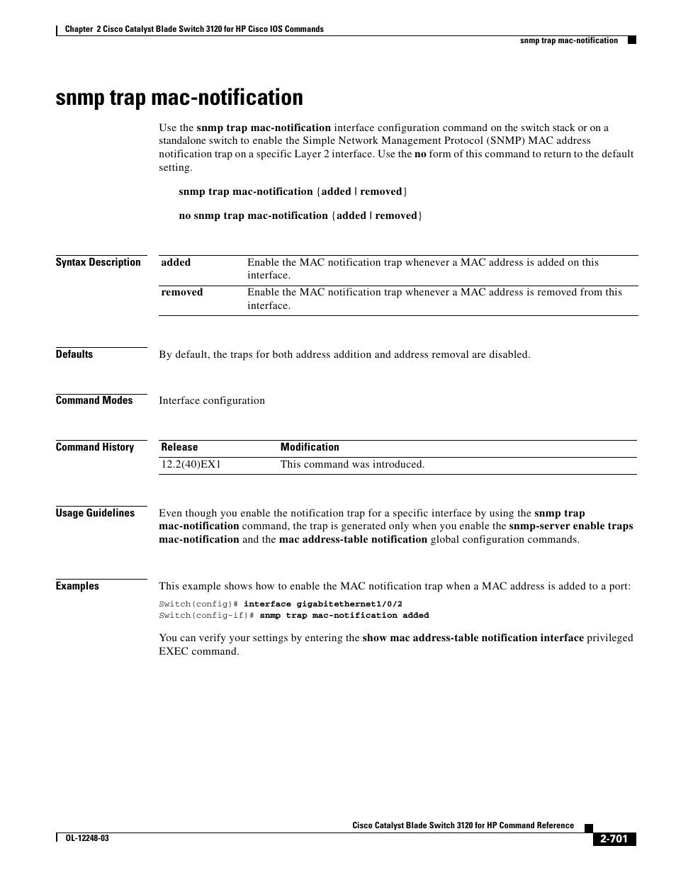 Snmp trap mac-notification | Dell POWEREDGE M1000E User Manual | Page 731 / 1082