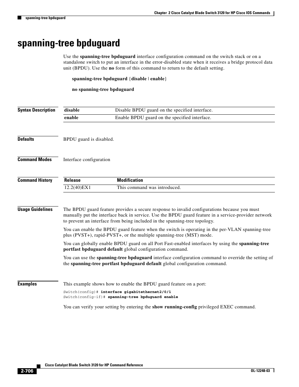 Spanning-tree bpduguard | Dell POWEREDGE M1000E User Manual | Page 736 / 1082