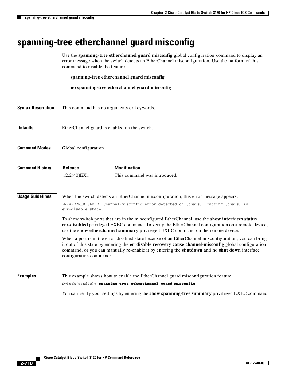 Spanning-tree etherchannel guard misconfig | Dell POWEREDGE M1000E User Manual | Page 740 / 1082