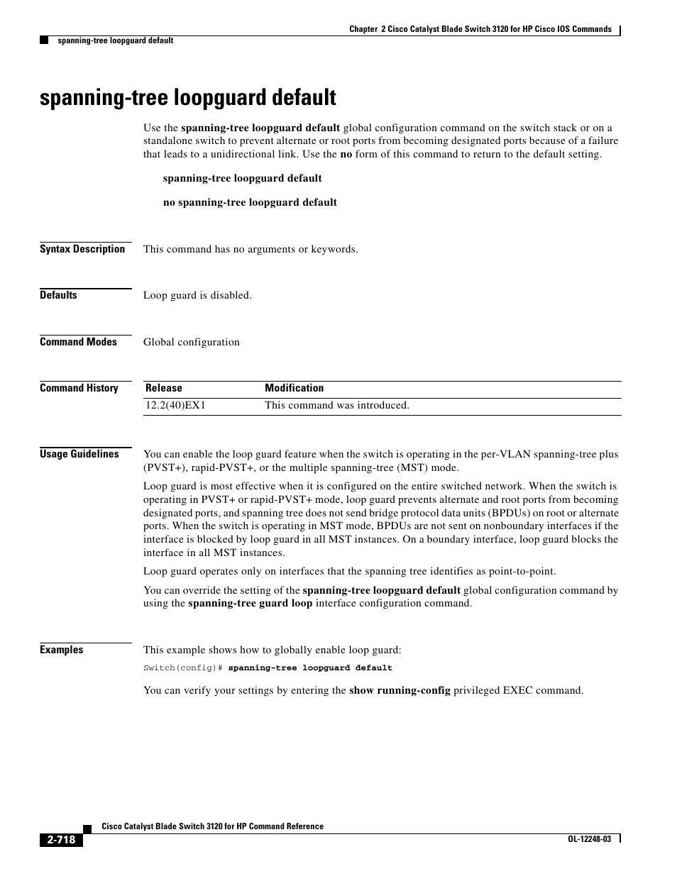 Spanning-tree loopguard default | Dell POWEREDGE M1000E User Manual | Page 748 / 1082