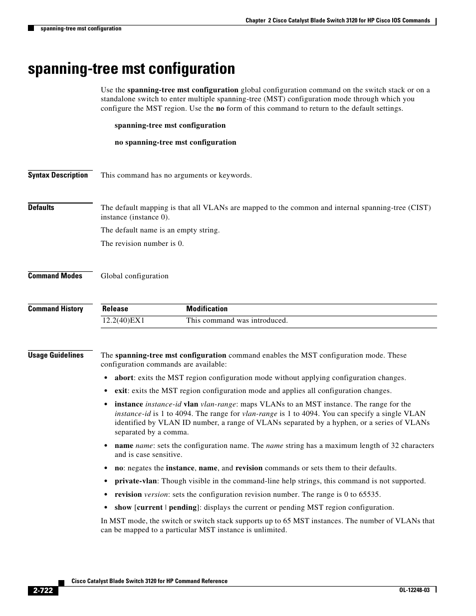 Spanning-tree mst configuration | Dell POWEREDGE M1000E User Manual | Page 752 / 1082